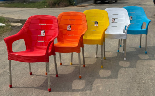 Durable Plastic Chair with Steel Legs