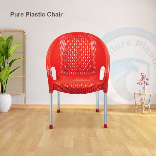 Plastic Arm Chair with Steel Legs