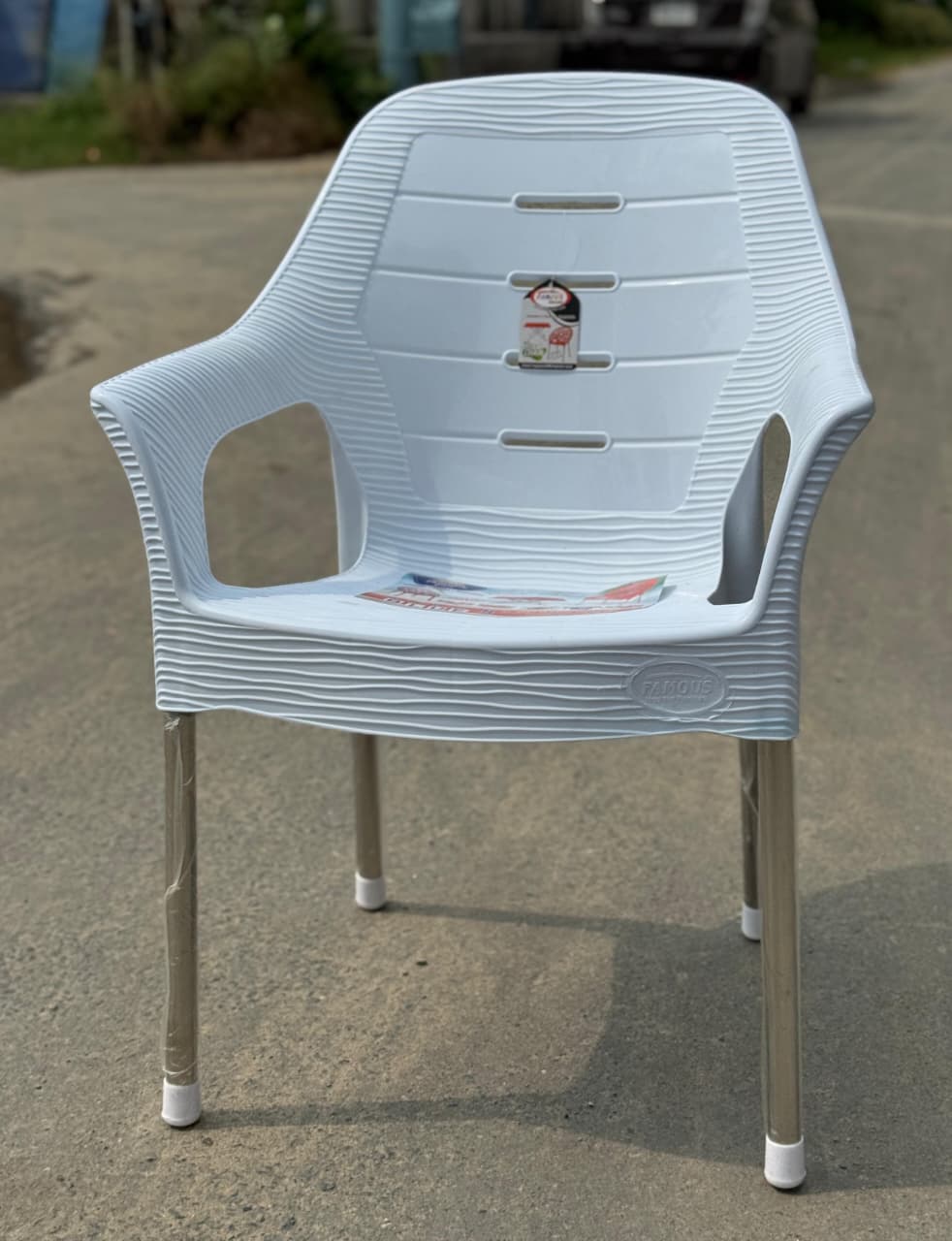 Durable Plastic Chair with Steel Legs