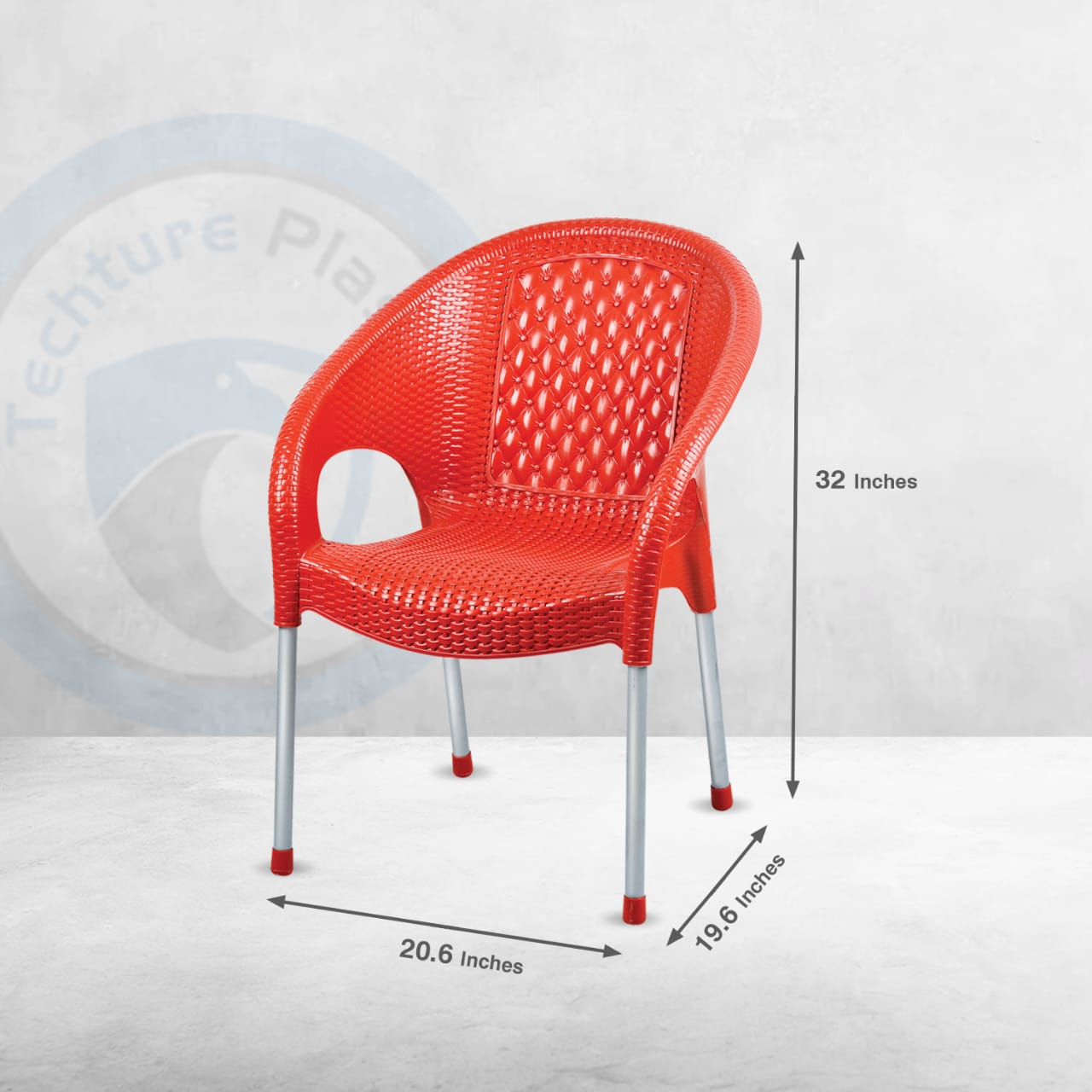 Plastic Arm Chair with Steel Legs